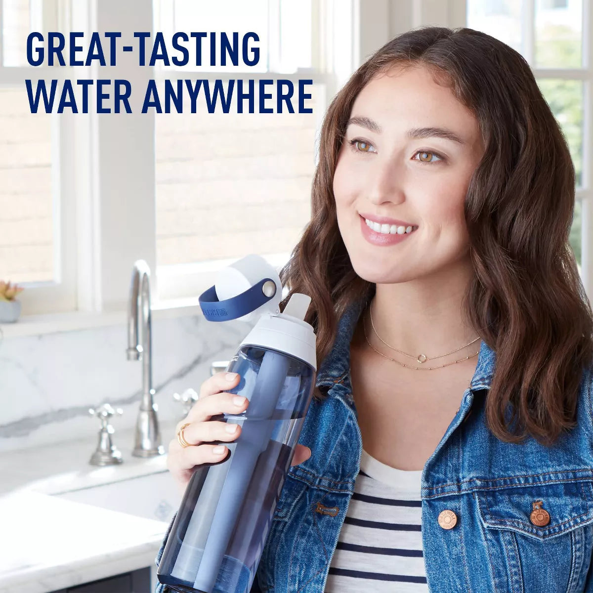 Brita Water Bottle Plastic Water Bottle with Water Filter