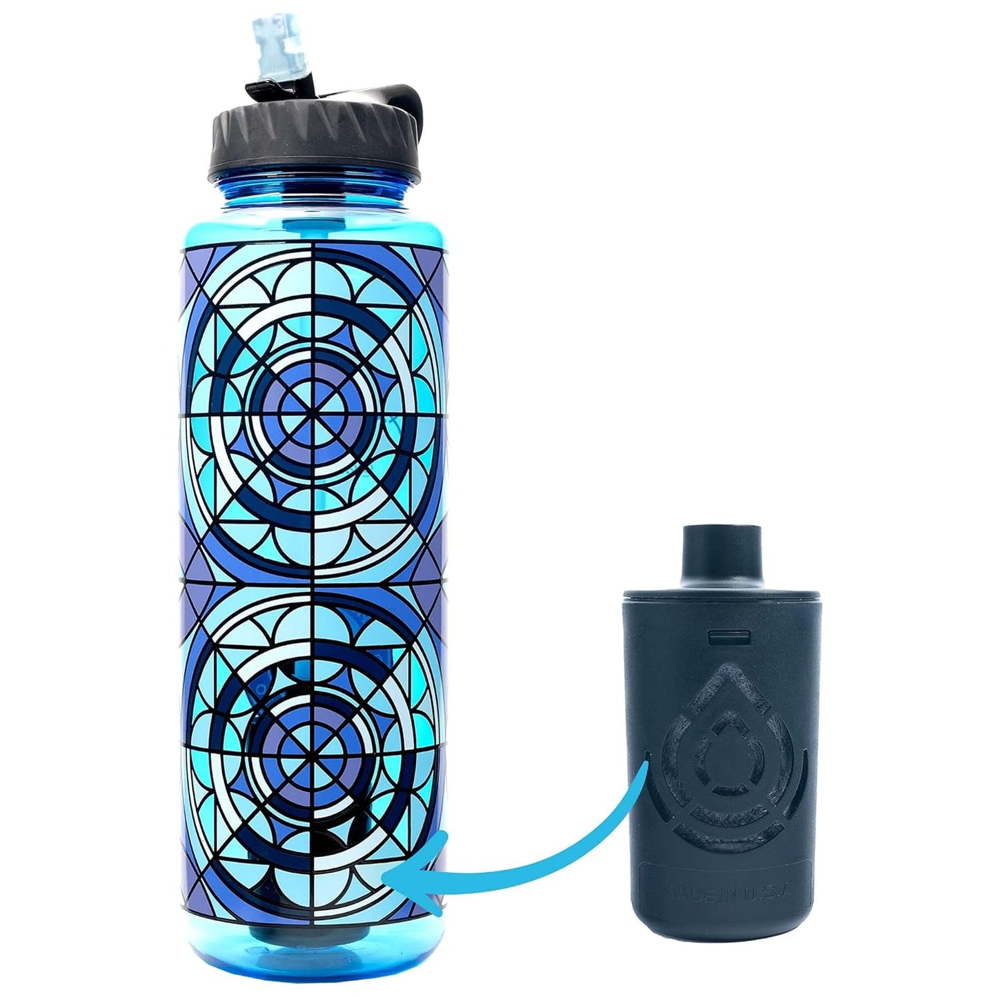 Nalgene OG Water Bottle with Filter, USA Made, BPA Free, Removes 99.99% Tap Water Contaminants, Forever Chemicals, Smoke Grey, 32 Oz
