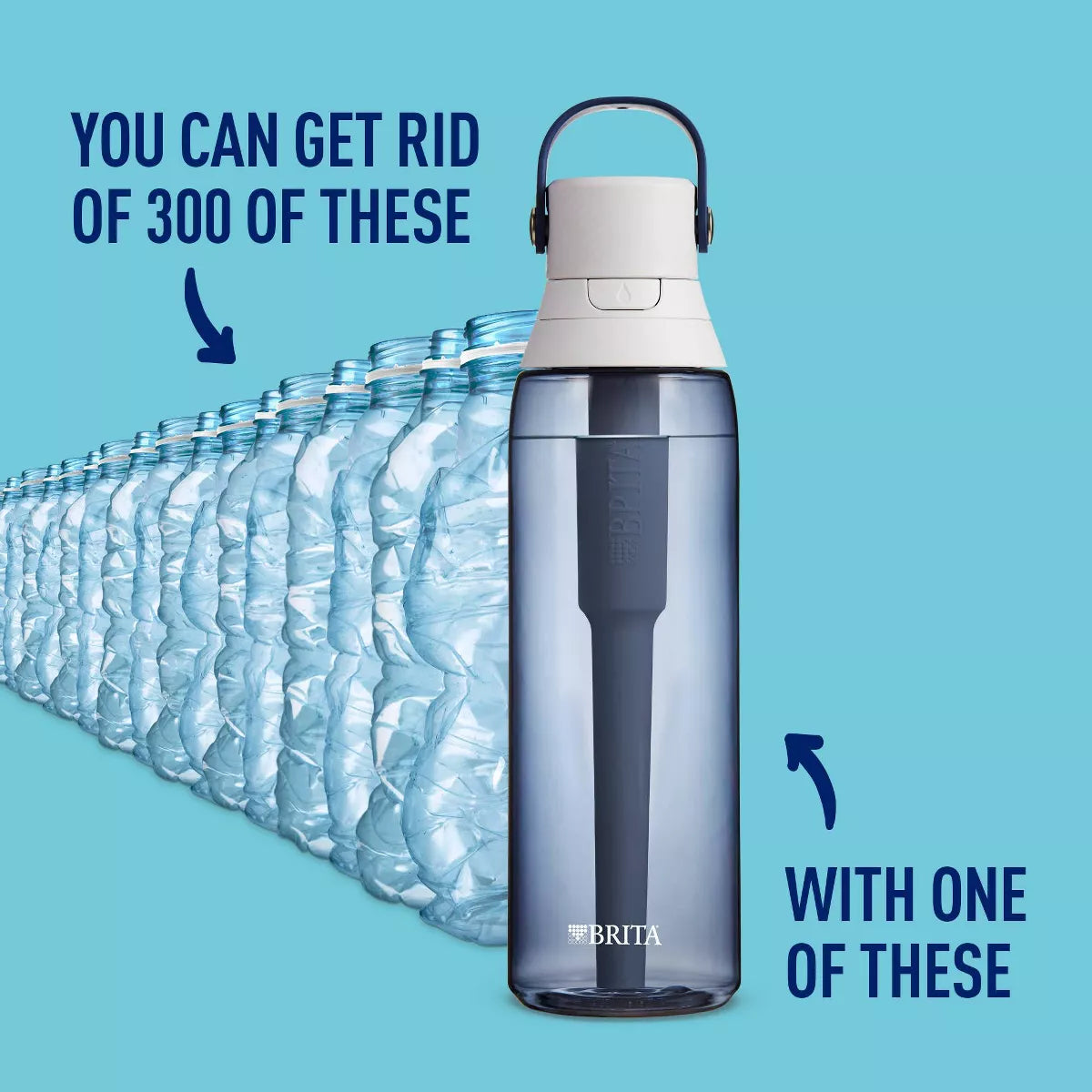 Brita Water Bottle Plastic Water Bottle with Water Filter