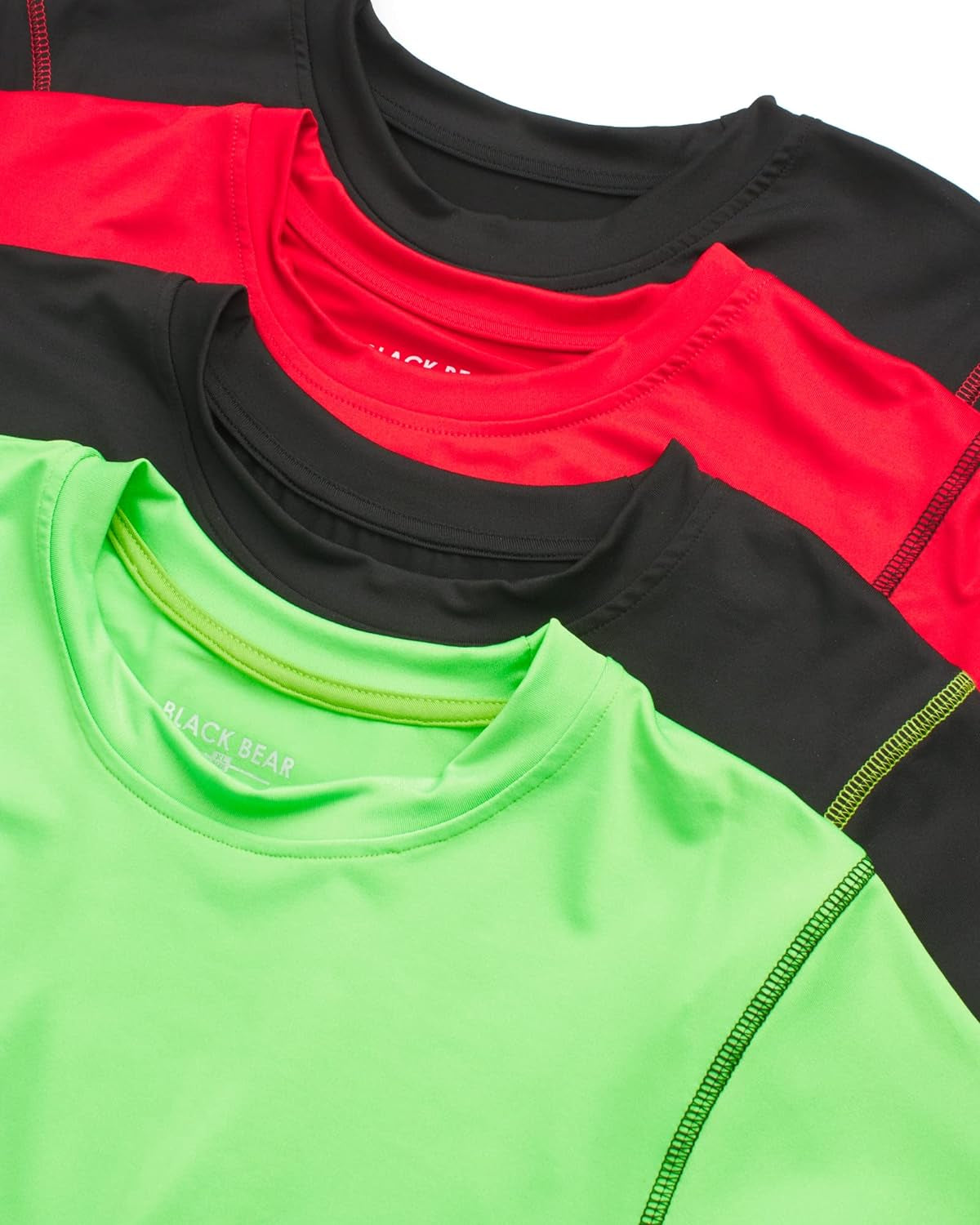Boys Youth Dry Fit T-Shirt Set - 4 Pack of Performance Short Sleeve Active Tees for Ages 4-18 in Vibrant Colors