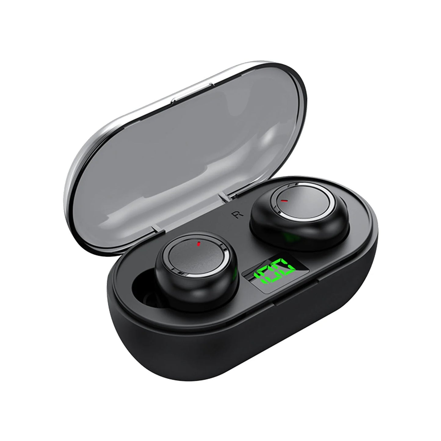 QTOCIO Wireless Earbuds Mini Ear Buds 5.3 Bluetooth Headsets Light-Weight Earphones with Microphone & Charging Case Display