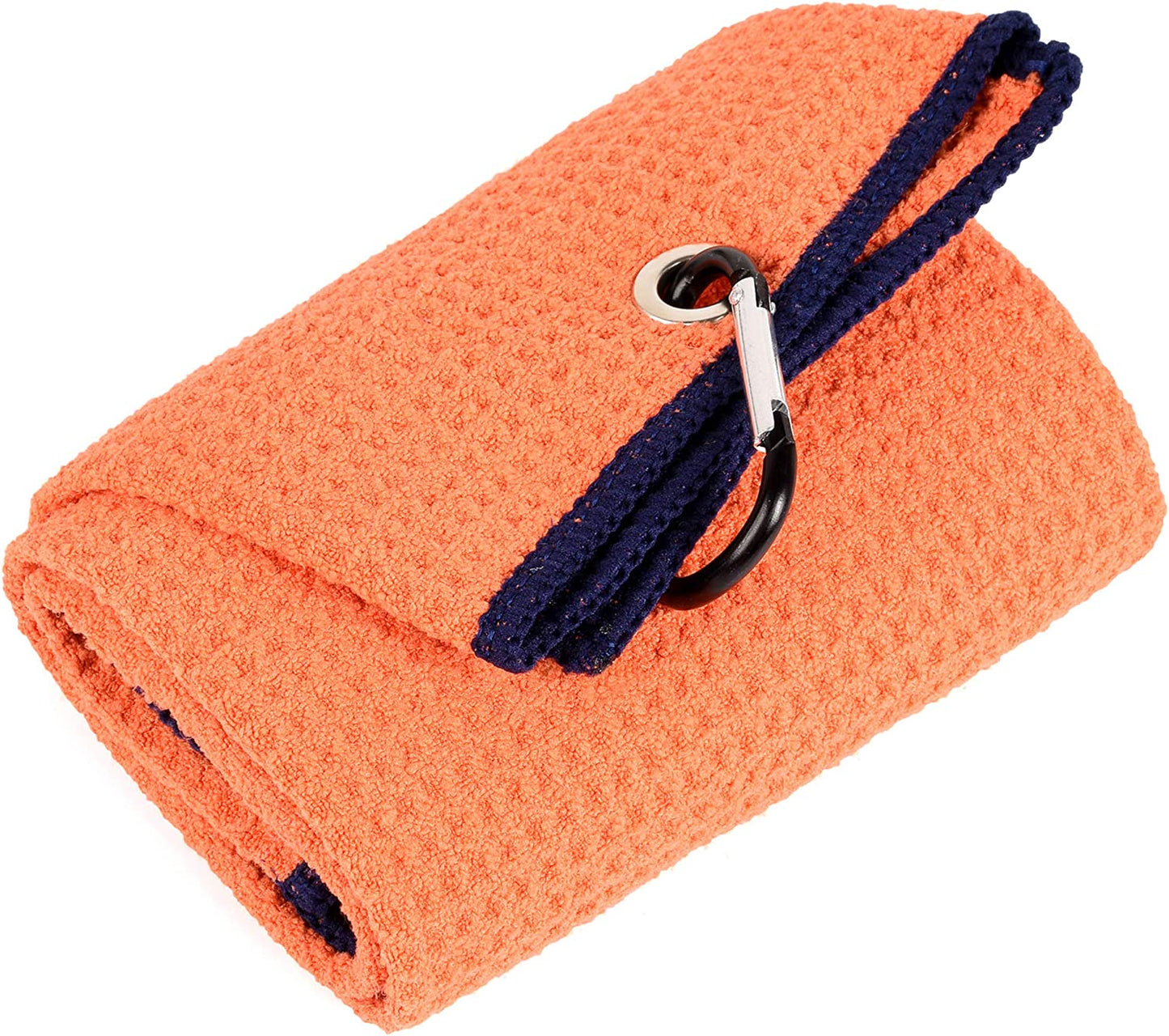 Tri-Fold Golf Towel | Premium Microfiber Fabric | Waffle Pattern | with Heavy Duty Carabiner Clip | Golf Towel for Men and Women (Dark Graygolf Towel)