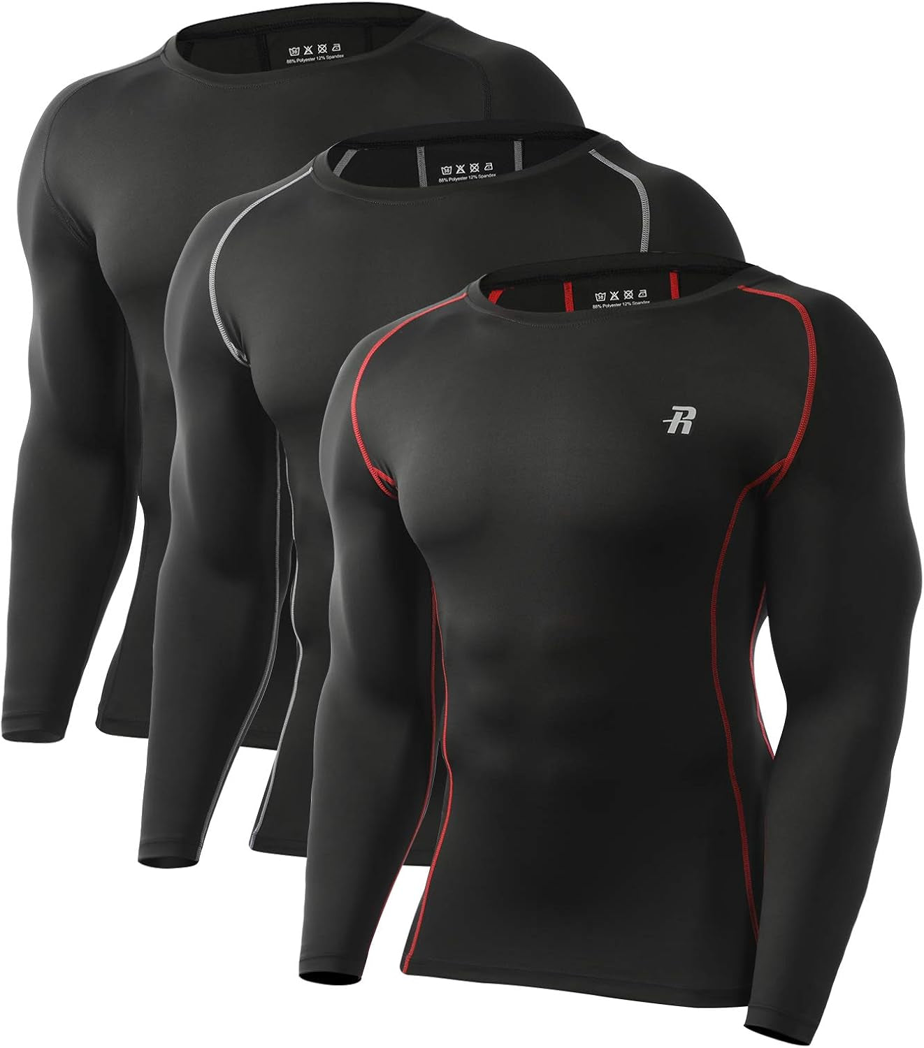 Compression Shirts for Men Long Sleeve Cool Dry Athletic Workout Tee Shirts Fishing Sun Shirts Sports Thermal Tights