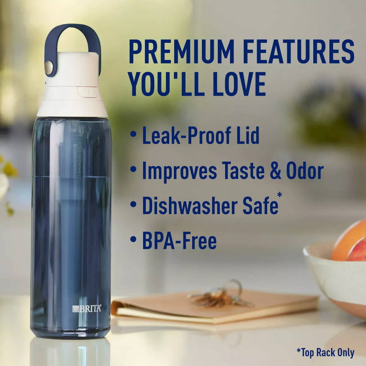 Brita Water Bottle Plastic Water Bottle with Water Filter