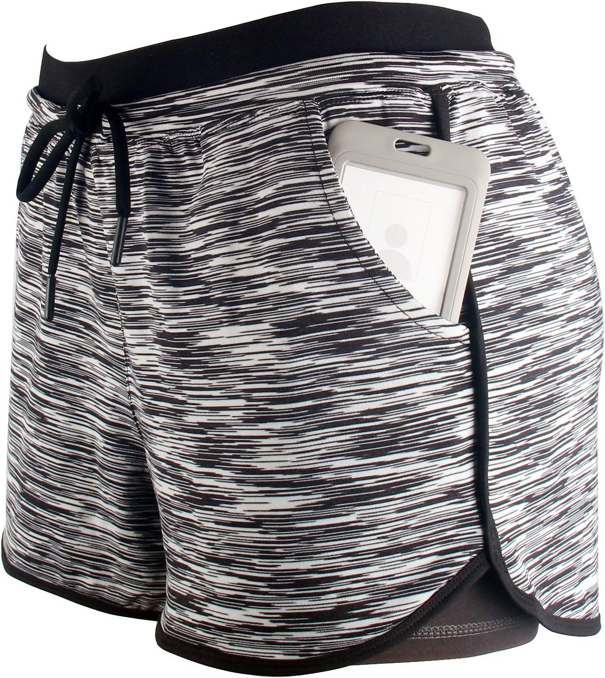 Women Workout Running Shorts 2 in 1 Active Yoga Gym Sport Shorts with Pockets
