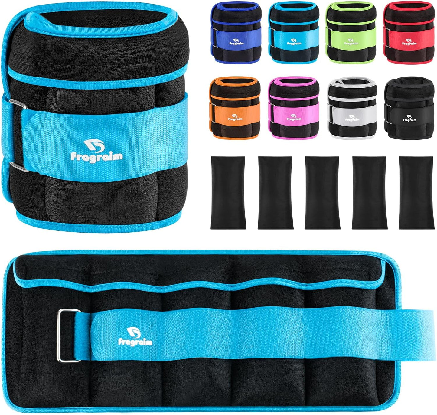 Adjustable Ankle Weights 1-3/4/5/6/8/10/12/15/20 LBS Pair with Removable Weight for Jogging, Gymnastics, Aerobics, Physical Therapy