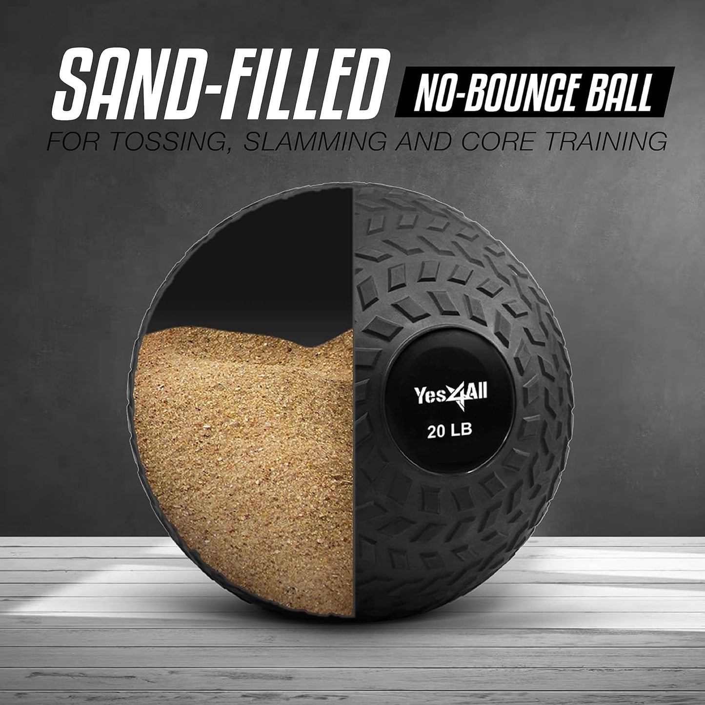 Slam Balls, 10-40Lb Medicine Ball Weight, Durable PVC Sand Filled Workout Dynamic Medicine Ball for Core Strengthen
