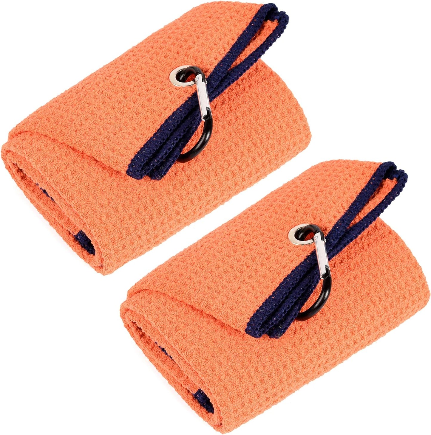 Tri-Fold Golf Towel | Premium Microfiber Fabric | Waffle Pattern | with Heavy Duty Carabiner Clip | Golf Towel for Men and Women (Dark Graygolf Towel)