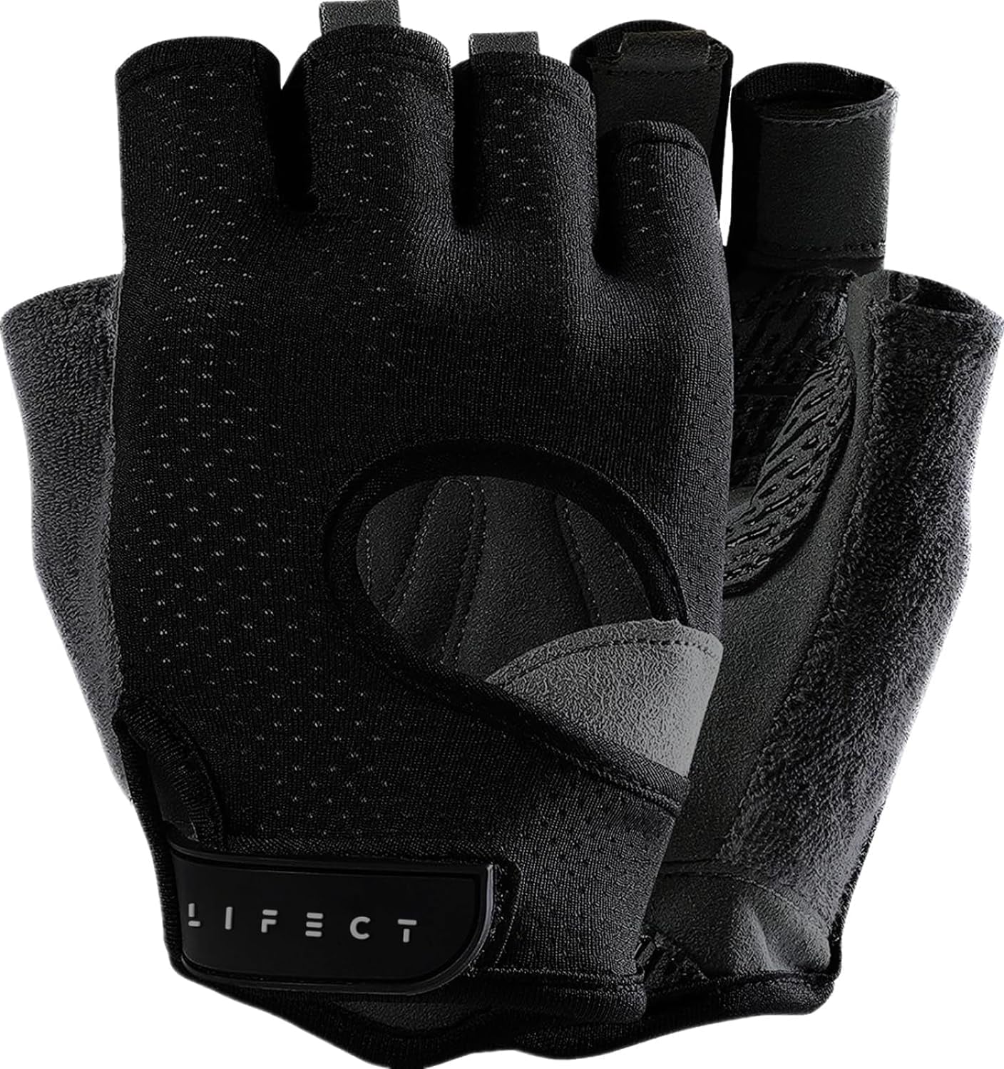 Freedom Workout Gloves, Knuckle Weight Lifting Shorty Fingerless Gloves with Curved Open Back, for Powerlifting, Gym, Women and Men