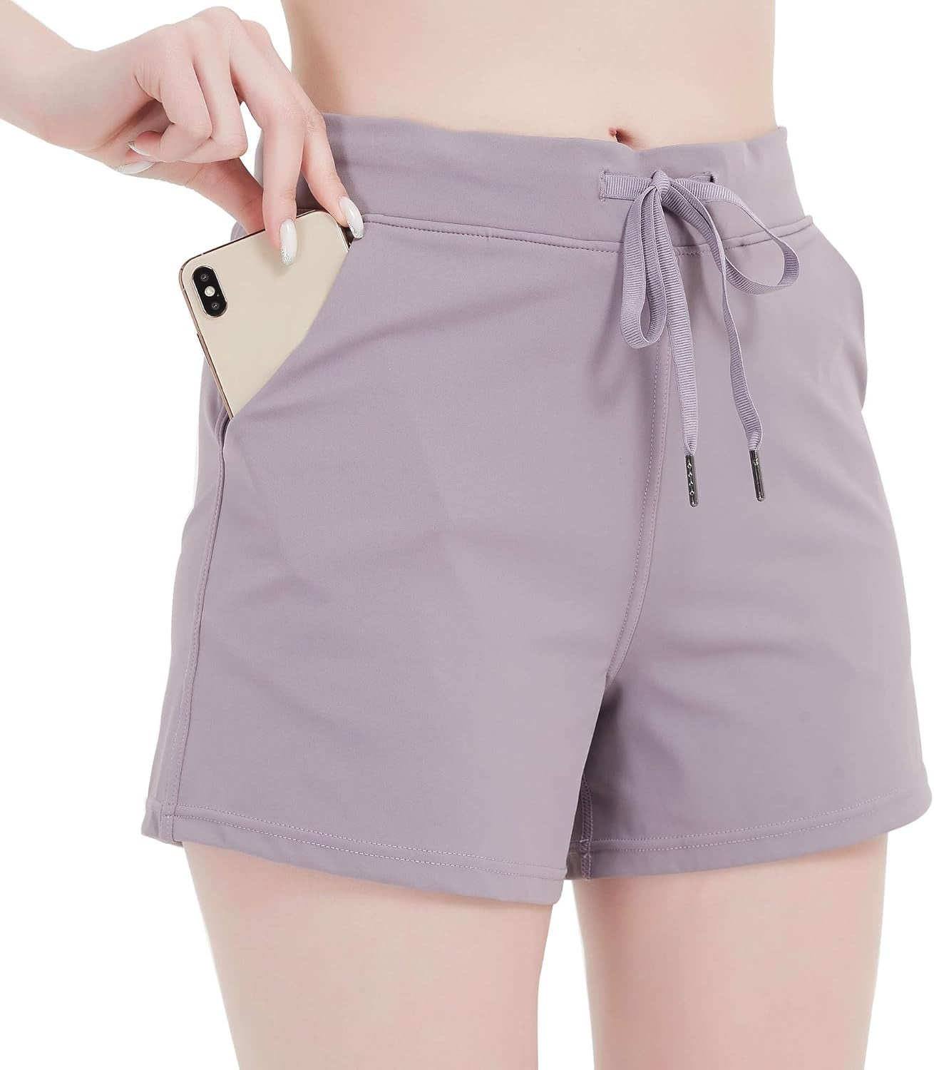 Women Workout Running Shorts 2 in 1 Active Yoga Gym Sport Shorts with Pockets