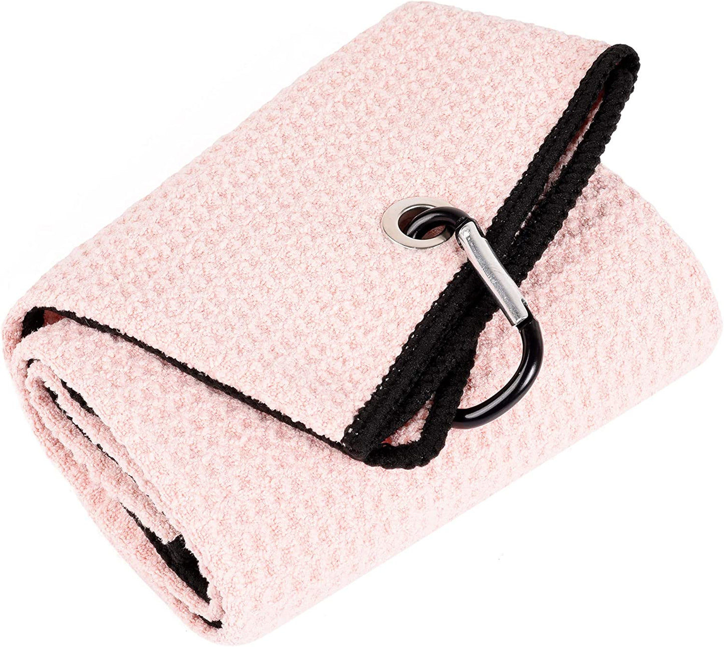 Tri-Fold Golf Towel | Premium Microfiber Fabric | Waffle Pattern | with Heavy Duty Carabiner Clip | Golf Towel for Men and Women (Dark Graygolf Towel)