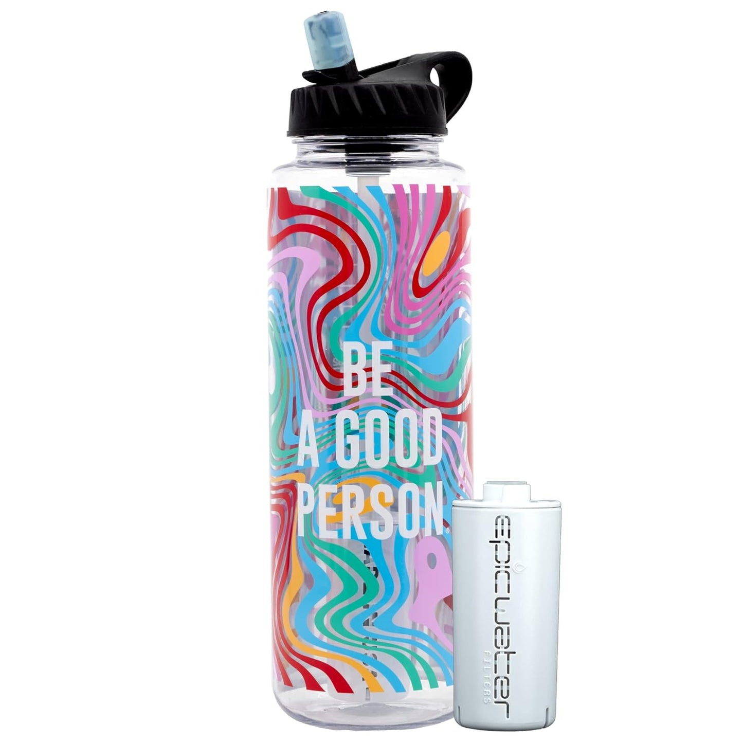 Nalgene OG Water Bottle with Filter, USA Made, BPA Free, Removes 99.99% Tap Water Contaminants, Forever Chemicals, Smoke Grey, 32 Oz