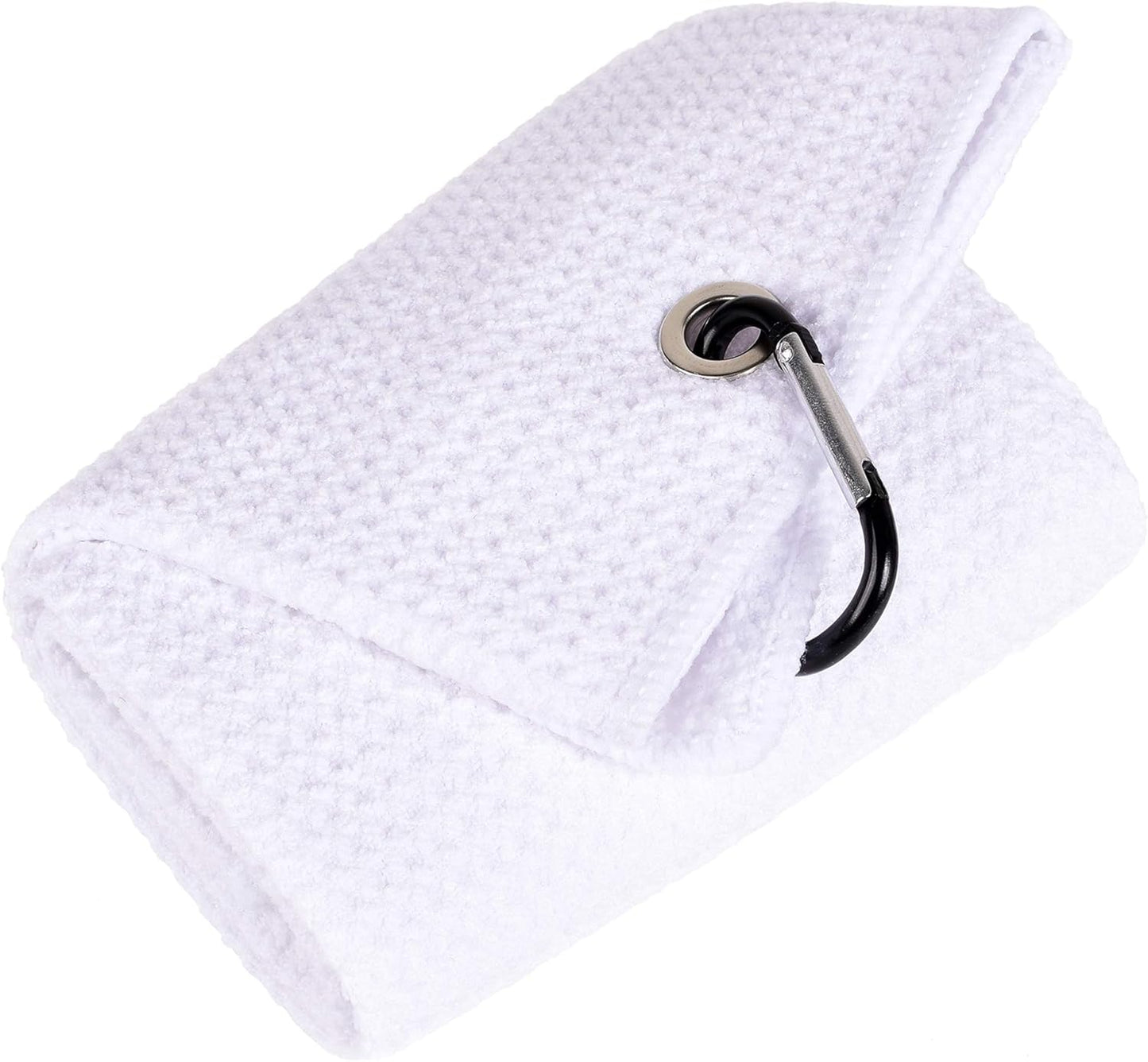 Tri-Fold Golf Towel | Premium Microfiber Fabric | Waffle Pattern | with Heavy Duty Carabiner Clip | Golf Towel for Men and Women (Dark Graygolf Towel)